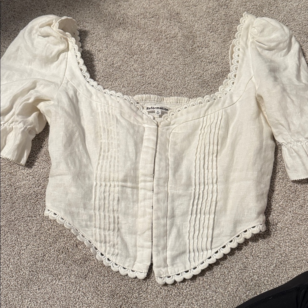 Reformation Simmie Linen Top
